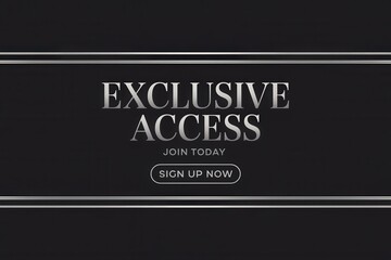 Modern Minimalist Exclusive Membership Promotion Black Background - Sign Premium Access Special Offers
