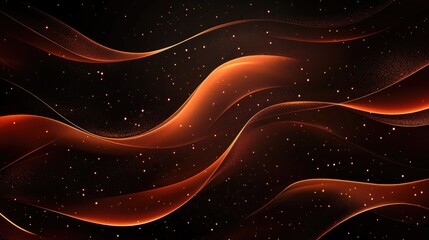 Abstract illustration of glowing lines on a dark backdrop in a line art style