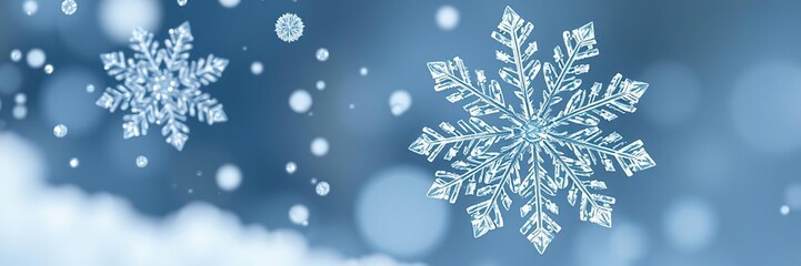 Fototapeta premium Delicate snowflake clusters suspended in mid-air, showcasing intricate crystal formations and sparkling ice crystals, ice crystals, snowflakes, winter wonderland