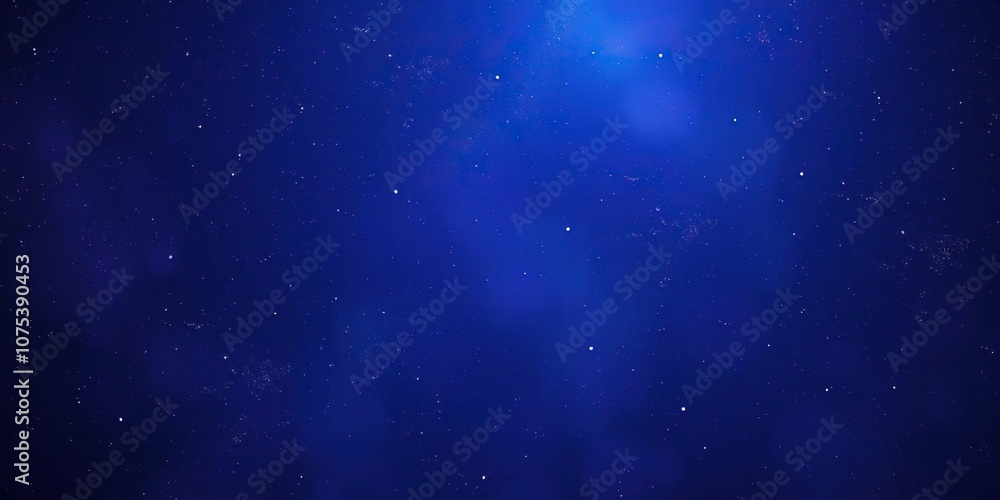 Wall mural rich shades of indigo, blue, and purple dominating the scene with delicate white stars and wispy clo