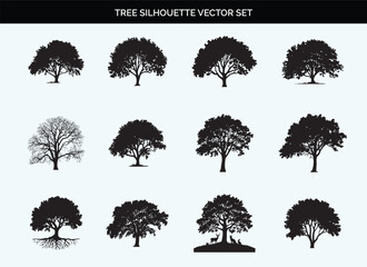 Beautiful Tree Silhouette Vectors for Natural and Versatile Graphic Projects