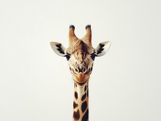 Obraz premium Cartoon illustration of a giraffe set against a clean white backdrop