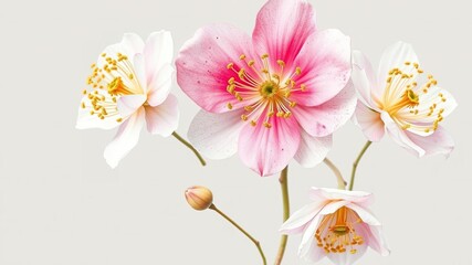 Obraz premium Delicate watercolor flowers with intricate golden details, watercolor art, elegant designs, detailed illustrations