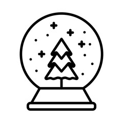 Icon of a snow globe, symbolizing winter and holiday decorations.