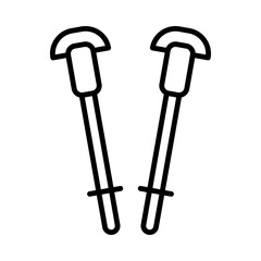 Icon of ski poles, symbolizing winter sports and skiing equipment.