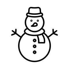 Icon of a snowman, symbolizing winter and festive activities.
