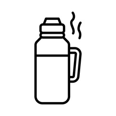 Icon of a thermal flask, symbolizing warmth and portable drinks in winter.
