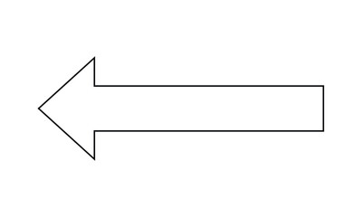 arrow with a simple black outline on a white background.