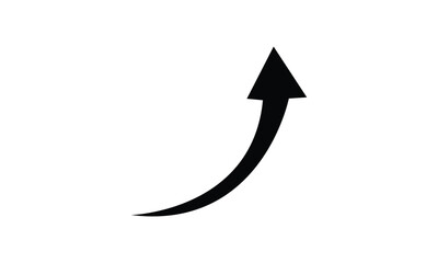 Black arrow icon isolated on transparent background. Flat style arrow symbol for website, logo,app, ui and design. Curved arrow icon png.