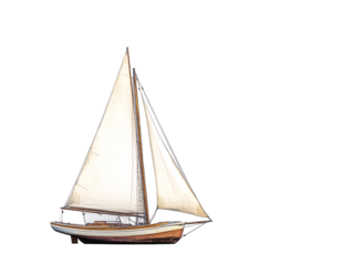 a sailboat with a white sail