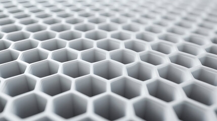 3D  white honeycomb geometric mesh cells, Abstract white vector wallpaper with hexagon grid