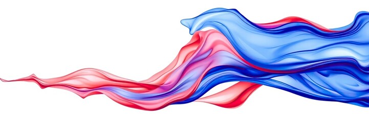 Blue and red fluid motion against a white canvas, white canvas, modern graphic design