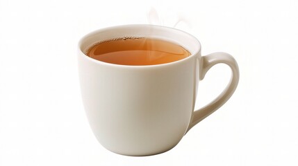 Obraz premium Steaming Mug of Tea Isolated on a White Background Perfect for Beverage Branding or Cozy Lifestyle Themes in Stock Photography