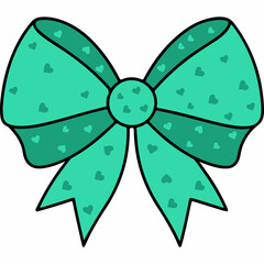 Bow clip art design on plain white transparent isolated background for card, shirt, hoodie, sweatshirt, apparel, tag, mug, icon, poster or badge