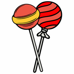 Candy clip art design on plain white transparent isolated background for card, shirt, hoodie, sweatshirt, apparel, card, tag, mug, icon, poster or badge