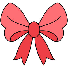 Bow clip art design on plain white transparent isolated background for card, shirt, hoodie, sweatshirt, apparel, tag, mug, icon, poster or badge