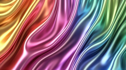 Obraz premium A vibrant, flowing fabric with a silky texture in various colors.