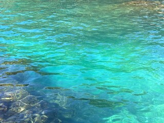 Sea beautiful water clear emerald surface aqua background