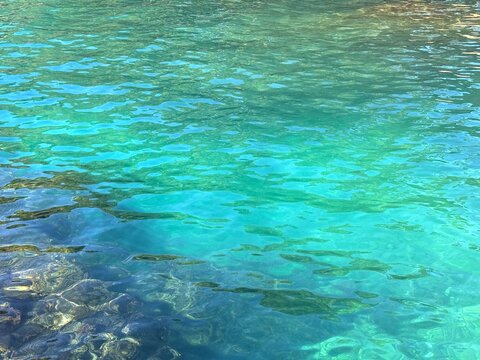 Sea beautiful water clear emerald surface aqua background