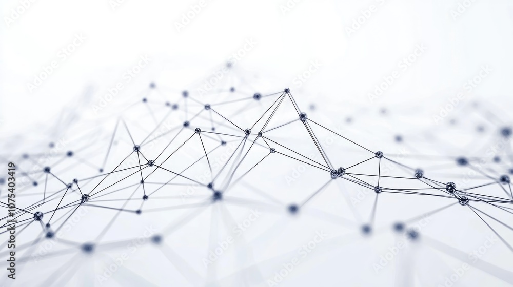 Fototapete line art illustration depicting the structure of a network with interconnected points and lines repr