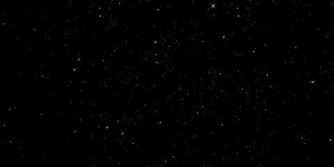 Sparkling starry night sky with glittering stars on a black background, sparkling, galaxy, starlight
