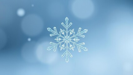 Close-up of delicate snowflake falling gently in air, frosty, frozen water droplet, transparent