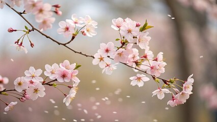 Fototapeta premium Ethereal floral arrangement drifting through the air, ethereal textures, airy atmosphere, delicate petals