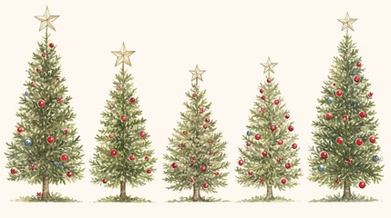 Fototapeta premium Abstract Christmas tree illustration with colorful lights.
