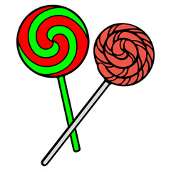 Candy clip art design on plain white transparent isolated background for card, shirt, hoodie, sweatshirt, apparel, card, tag, mug, icon, poster or badge