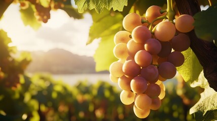 Fototapeta premium closeup to grapes at a vineyard 