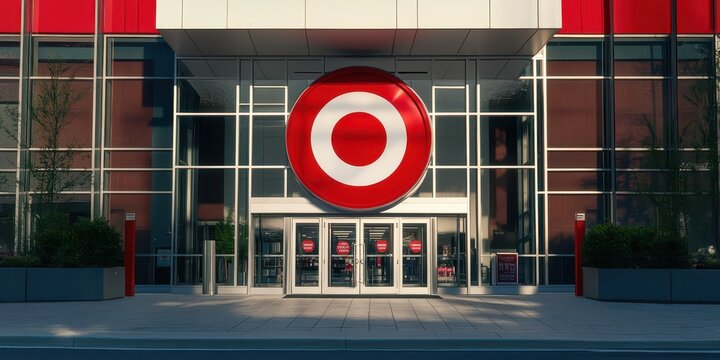 Target storefront entrance featuring the iconic bullseye logo, symbolizing brand identity