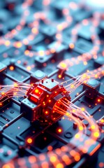 Fototapeta premium 3d rendering of innovation technology data analysis visualization future.