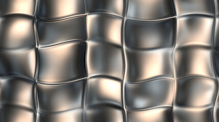 Seamless pattern with metallic wave patterns in silver and bronze tones
