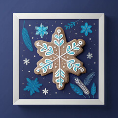 christmas card with snowflakes