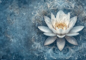 Glowing White Lotus Flower with Ethereal Particles
