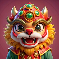 Fototapeta premium chinese new year dragon sticker icon chinese new year