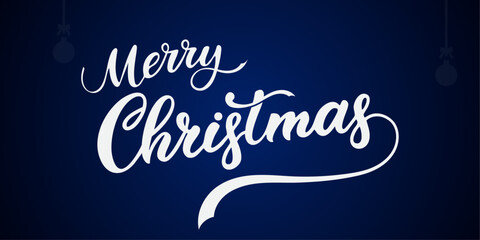 Merry Christmas, Sale, Offer, Christmas, Banner, Classic White Merry Christmas Text on Blue Background. christmas card.

