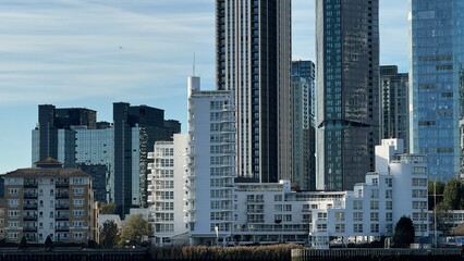 Canary Wharf London City View From Thames River