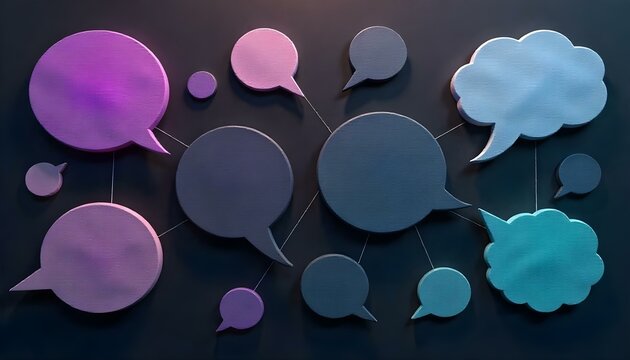 Speech bubbles background representing chatter and social media