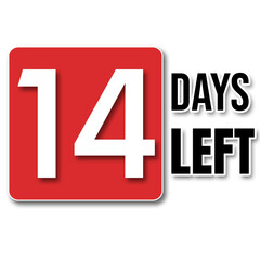 left days notice graphic resource,14 days only, countdown, notice, left days note, remaining days