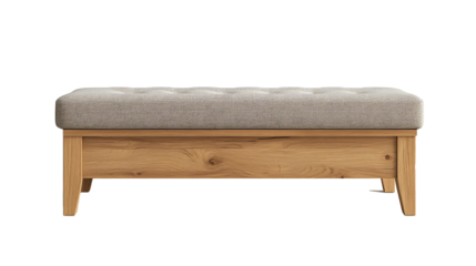 wooden storage box with seat sofa isolated on a transparent background