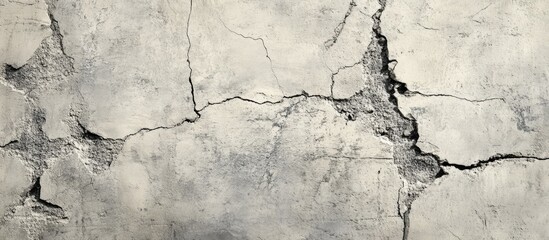 Obraz premium Abstract monochrome cement background featuring visible cracks scratches and scuffs ideal for text overlay