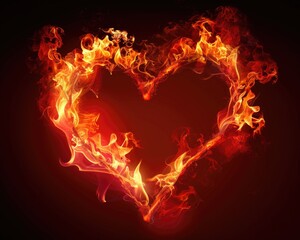 Love Fire. Flamy Symbol with Red Flames and Passionate Shape