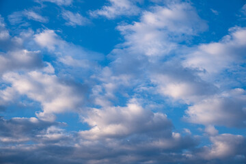 Obraz premium white clouds and blue sky. partly cloudy weather. 