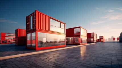 Fototapeta premium A photo of Minimal Container Units