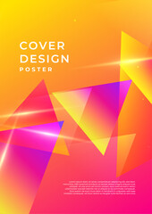 Abstract Poster Design with Vibrant Geometric Patterns. Ideal for creative projects, graphic design, and trendy backgrounds. The colorful gradient creates a dynamic and stylish visual appeal