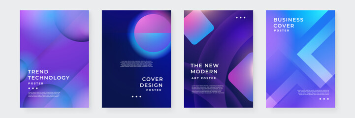 Set of Four Abstract Minimalist Purple Poster Designs. Ideal for Modern Design Projects, Event Invitations, and Creative Presentations.