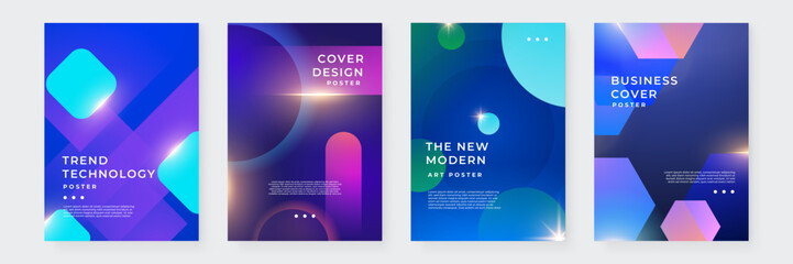 Vibrant Abstract Posters with Fluid Shapes and Modern Design