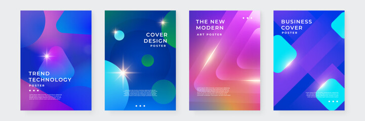 Colorful Abstract Minimalistic Geometric Art Poster Designs