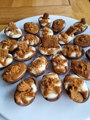 home made biscoff lotus cheesecake chocolate easter eggs